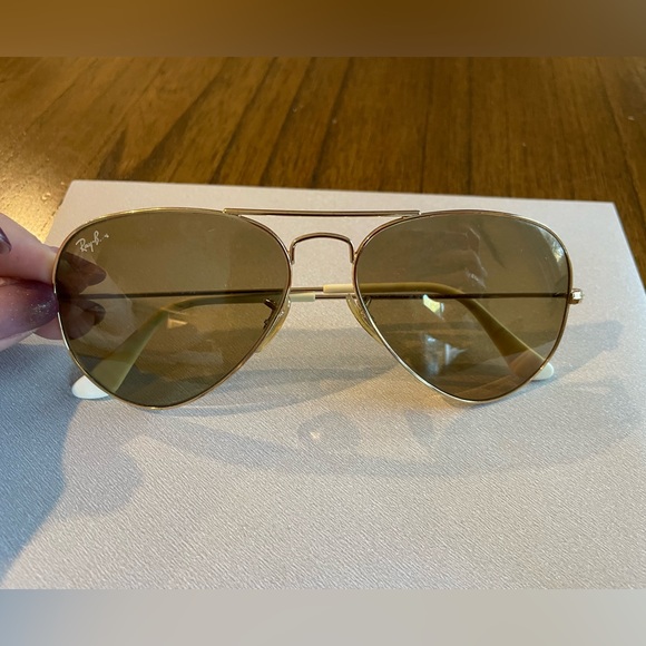 Ray-Ban Accessories - Ray-Ban Gold Frame Aviators with Brown Lenses